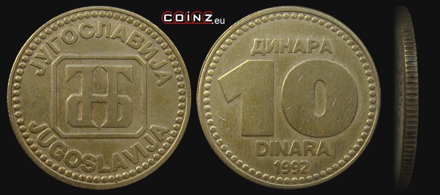 10 dinarów 1992 - monety Jugosławii