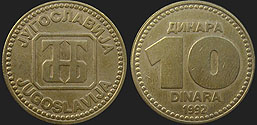 Monety Jugosławii - 10 dinarów 1992