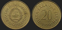 Monety Jugosławii - 20 para 1990-1991