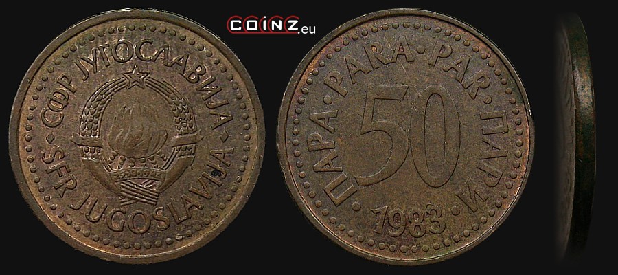 50 para 1982-1984 - monety Jugosławii