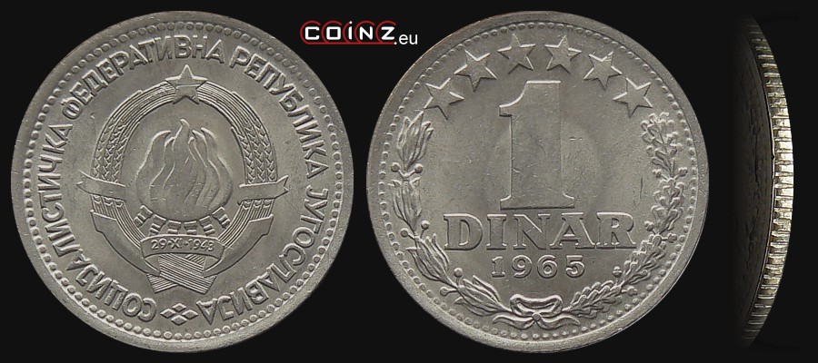 1 dinar 1965 - monety Jugosławii