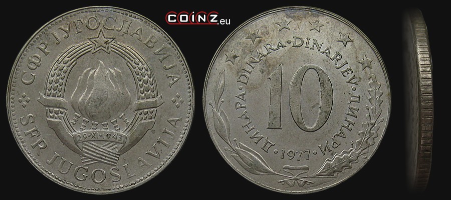 10 dinarów 1976-1981 - monety Jugosławii