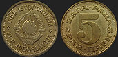 Monety Jugosławii - 5 para 1965-1981