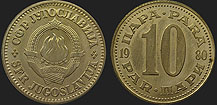 Monety Jugosławii - 10 para 1965-1981