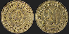 Monety Jugosławii - 20 para 1965-1981