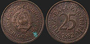 Monety Jugosławii - 25 para 1982-1983