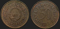 Monety Jugosławii - 50 para 1982-1984