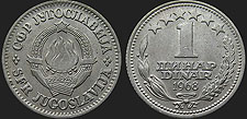 Monety Jugosławii - 1 dinar 1968