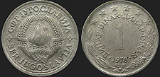 Monety Jugosławii - 1 dinar 1973-1981