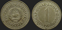 Monety Jugosławii - 1 dinar 1982-1986