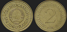 Monety Jugosławii - 2 dinary 1982-1986