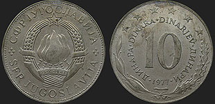 Monety Jugosławii - 10 dinarów 1976-1981