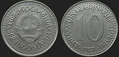 Monety Jugosławii - 10 dinarów 1982-1988