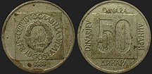 Monety Jugosławii - 50 dinarów 1988-1989