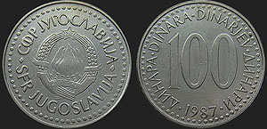 Monety Jugosławii - 100 dinarów 1985-1988