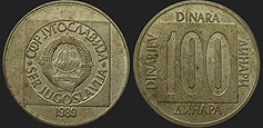 Monety Jugosławii - 100 dinarów 1988-1989