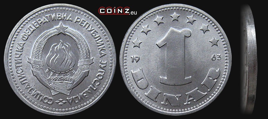 1 dinar 1963 - monety Jugosławii