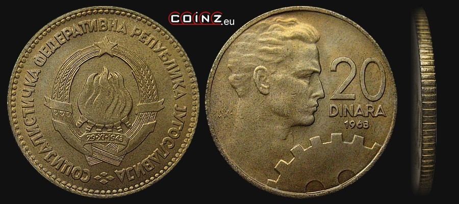 20 dinarów 1963 - monety Jugosławii