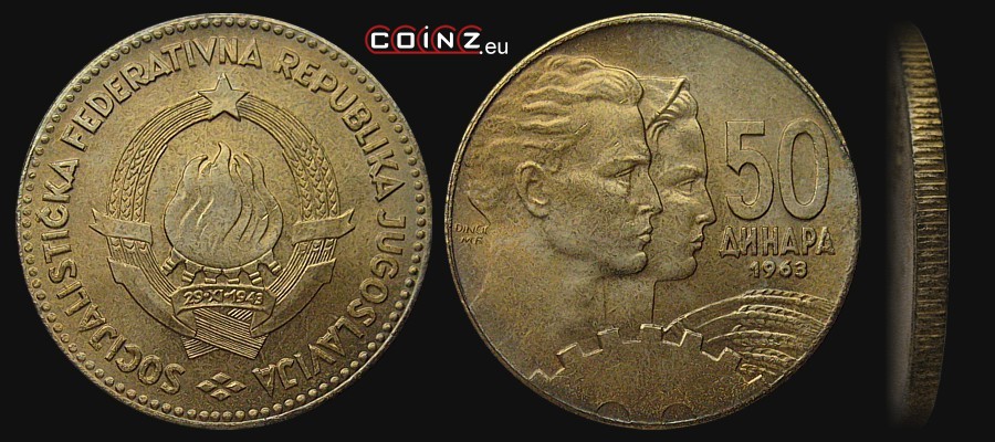 50 dinarów 1963 - monety Jugosławii
