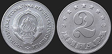 Monety Jugosławii - 2 dinary 1963