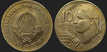 Monety Jugosławii - 10 dinarów 1963