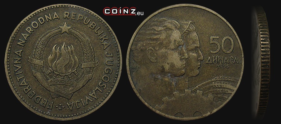50 dinarów 1955 - monety Jugosławii