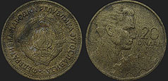 Monety Jugosławii - 20 dinarów 1955