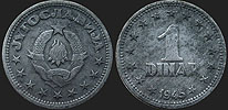 Monety Jugosławii - 1 dinar 1945